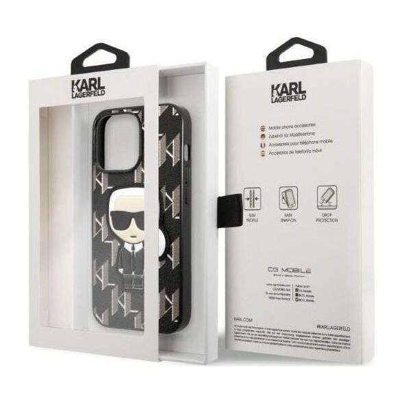 Karl Lagerfeld Etui Karl Lagerfeld KLHCP13LPMNIKBK Apple iPhone 13 Pro hardcase czarny/black Monogram Ikonik Patch