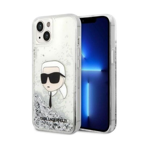 Karl Lagerfeld Etui Karl Lagerfeld KLHCP14MLNKHCH Apple iPhone 14 Plus srebrny/silver hardcase Glitter Karl Head