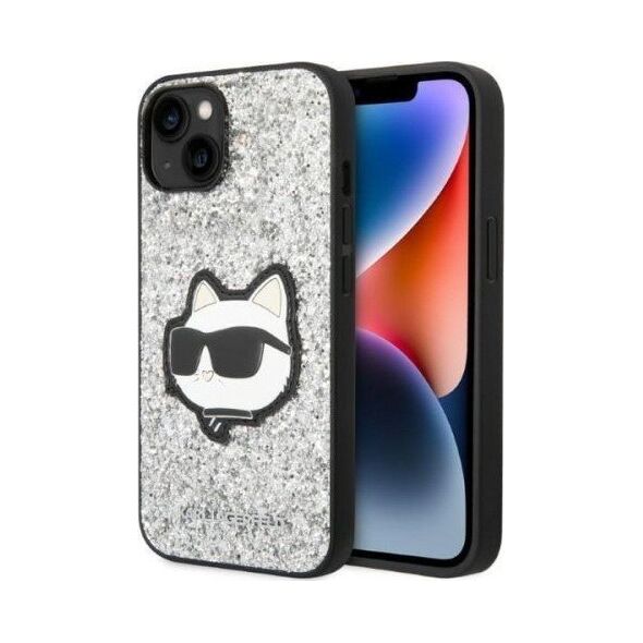 Karl Lagerfeld Etui Karl Lagerfeld KLHCP14MG2CPS Apple iPhone 14 Plus srebrny/silver hardcase Glitter Choupette Patch