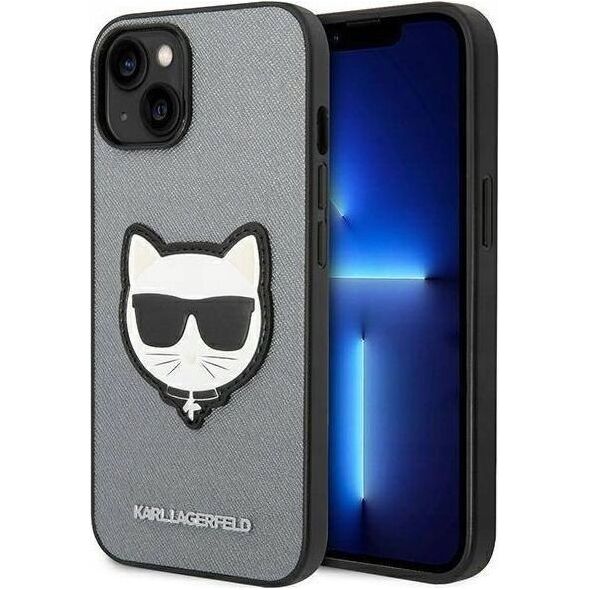 Karl Lagerfeld Etui Karl Lagerfeld KLHCP14SSAPCHG Apple iPhone 14 hardcase srebrny/silver Saffiano Choupette Head Patch