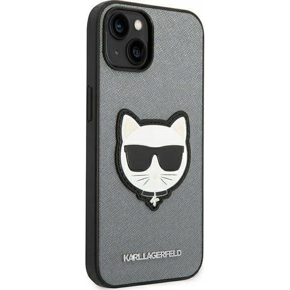 Karl Lagerfeld Etui Karl Lagerfeld KLHCP14SSAPCHG Apple iPhone 14 hardcase srebrny/silver Saffiano Choupette Head Patch