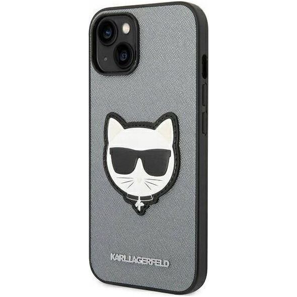 Karl Lagerfeld Etui Karl Lagerfeld KLHCP14SSAPCHG Apple iPhone 14 hardcase srebrny/silver Saffiano Choupette Head Patch
