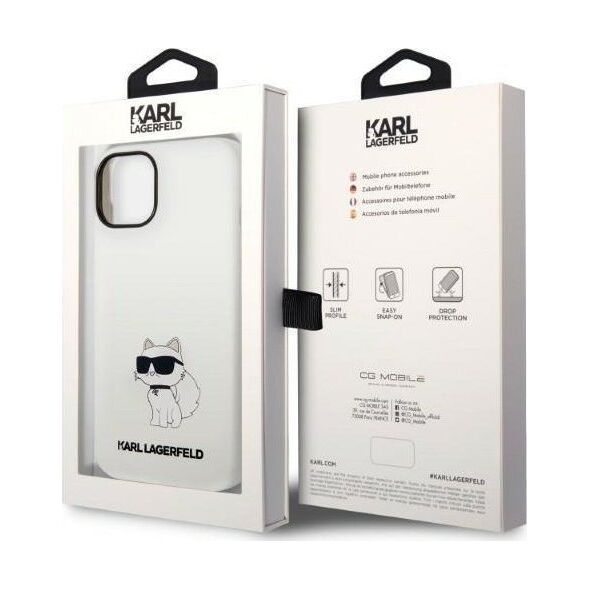 Karl Lagerfeld Etui Karl Lagerfeld KLHMP14MSNCHBCHApple iPhone 14 Plus hardcase biały/white Silicone Choupette MagSafe