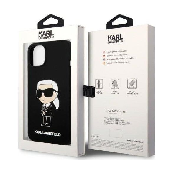 Karl Lagerfeld Etui Karl Lagerfeld KLHMP14MSNIKBCKApple iPhone 14 Plus hardcase czarny/black Silicone Ikonik Magsafe