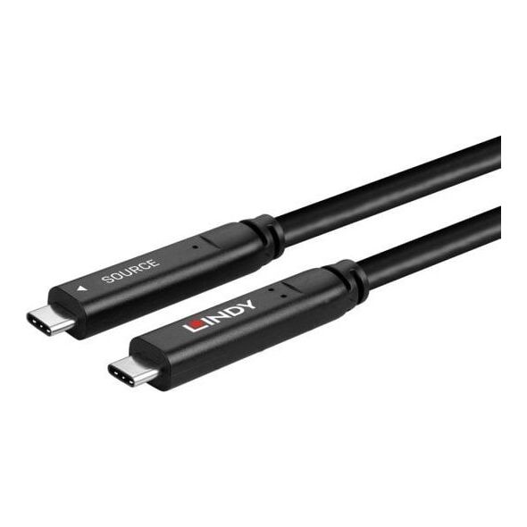 Kabel USB Lindy USB-C - USB-C 10 m Czarny (43333)