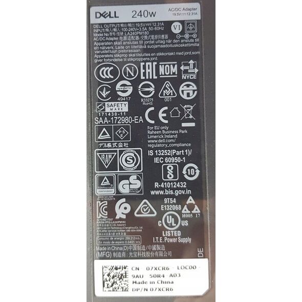 Zasilacz do laptopa Dell AC Adapter, 240W, Liteon,