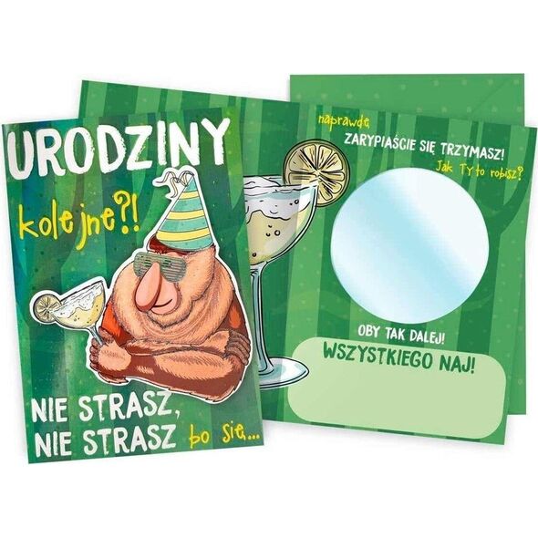 KUKARTKA Karnet B6 Urodziny męskie lusterko