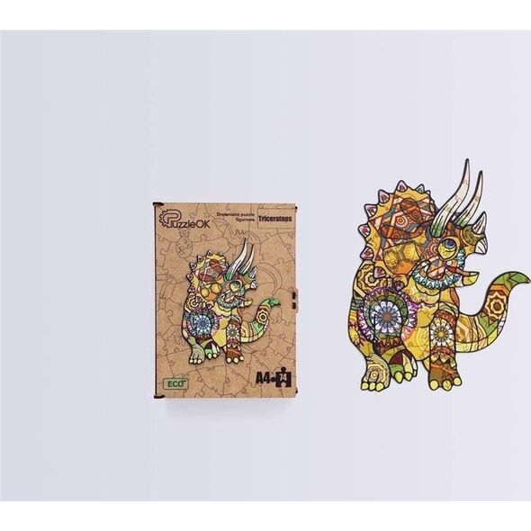 PuzzleOK Puzzle drewniane eko 74 Triceratops A4