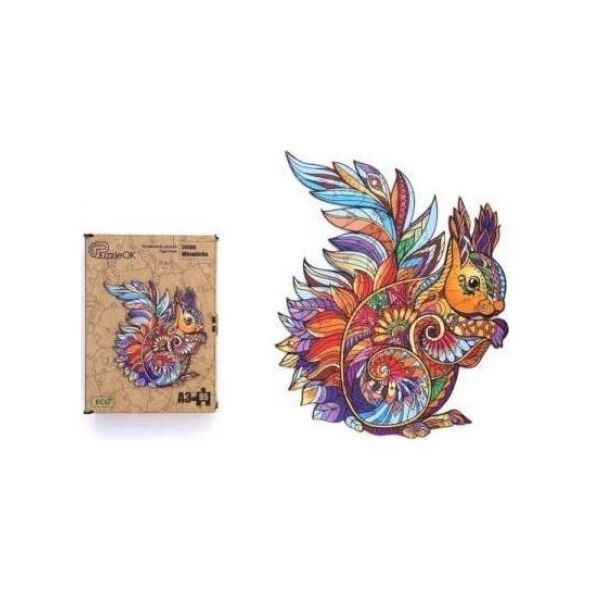 PuzzleOK Puzzle drewniane eko 95 Leśna wiewiórka A3