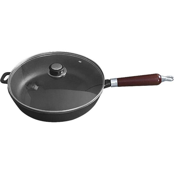 Patelnia KRISBERG PATELNIA ŻELIWNA 28cm z POKRYWĄ KRISBERG KS-2567