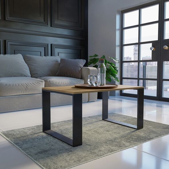 Lumarko Stolik Kawowy Ława Salon Loft Modern Dąb Artisan - Czerń!