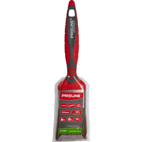 Pro-Line Pędzel płaski premium 20mm,rączka 2k-tpr,ss,do drew.,proline