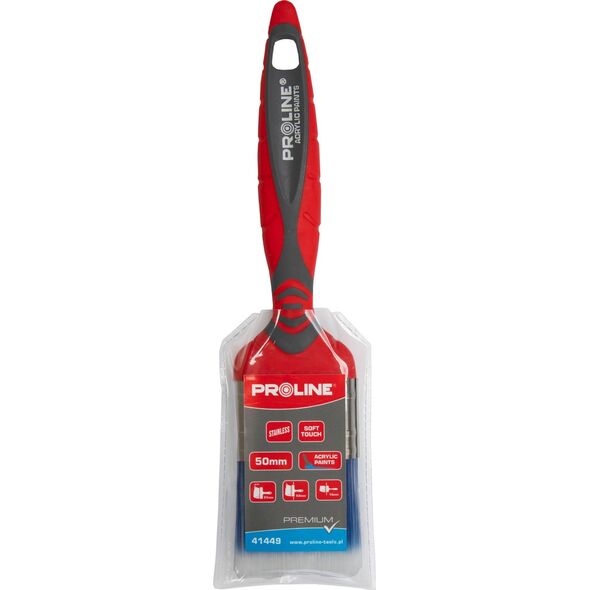 Pro-Line Pędzel płaski premium 20mm,rączka 2k-tpr,ss,akryl,proline