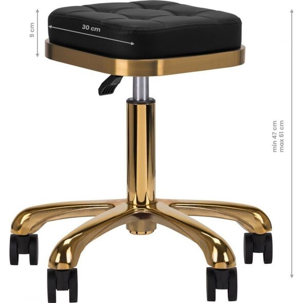 Activeshop Taboret kosmetyczny M-1645 złoto czarny