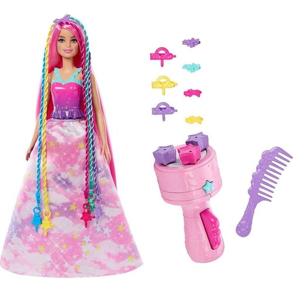 Lalka Barbie Mattel Księżniczka Zakręcone pasemka Lalka HNJ06