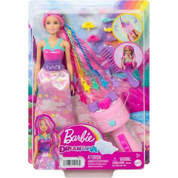 Lalka Barbie Mattel Księżniczka Zakręcone pasemka Lalka HNJ06