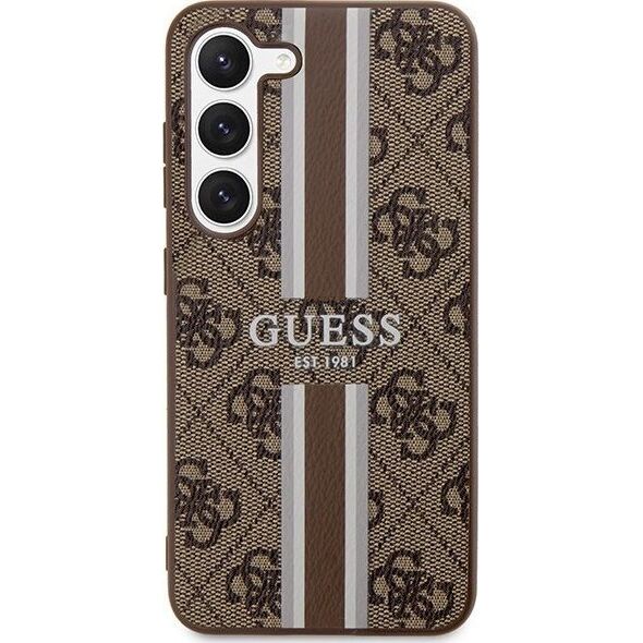 Guess Etui Guess GUHCS23SP4RPSW Samsung Galaxy S23 brązowy/brown hardcase 4G Printed Stripe
