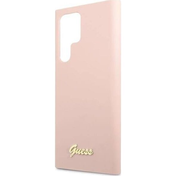 Guess Etui Guess GUHCS23LLSLMGPP Samsung Galaxy S23 Ultra różowy/pink hardcase Silicone Script Metal Logo