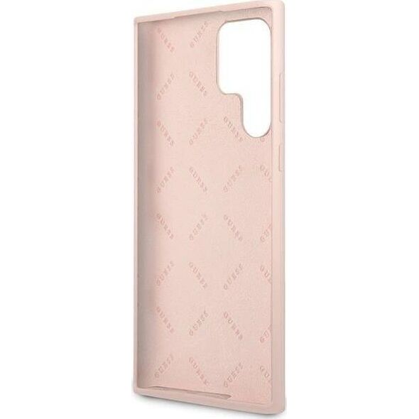 Guess Etui Guess GUHCS23LLSLMGPP Samsung Galaxy S23 Ultra różowy/pink hardcase Silicone Script Metal Logo