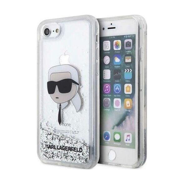 Karl Lagerfeld Etui Karl Lagerfeld KLHCI8LNKHCH Apple iPhone SE 2022/SE 2020/8/7 srebrny/silver hardcase Glitter Karl Head