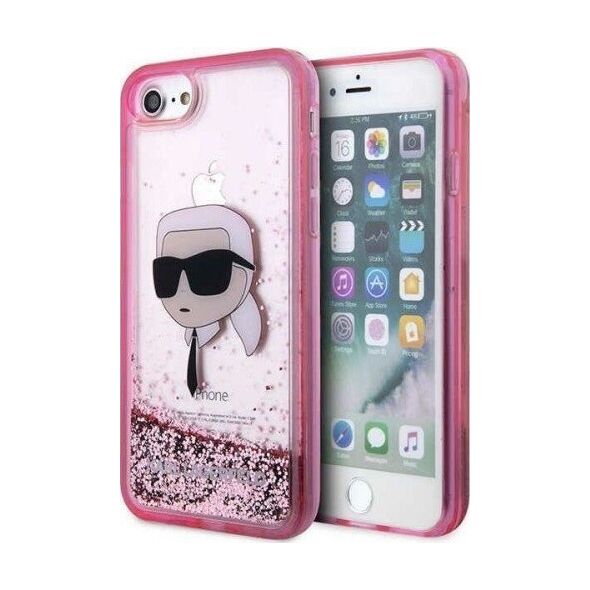 Karl Lagerfeld Etui Karl Lagerfeld KLHCI8LNKHCP Apple iPhone SE 2022/SE 2020/8/7 różowy/pink hardcase Glitter Karl Head