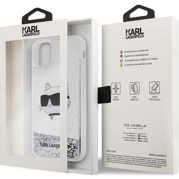 Karl Lagerfeld Etui Karl Lagerfeld KLHCN61LNCHCS Apple iPhone 11/XR srebrny/silver hardcase Glitter Choupette Head