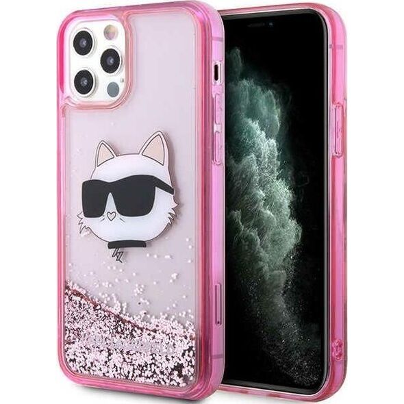 Karl Lagerfeld Etui Karl Lagerfeld KLHCP12MLNCHCP Apple iPhone 12/12 Pro różowy/pink hardcase Glitter Choupette Head