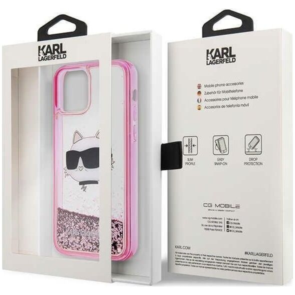 Karl Lagerfeld Etui Karl Lagerfeld KLHCP12MLNCHCP Apple iPhone 12/12 Pro różowy/pink hardcase Glitter Choupette Head