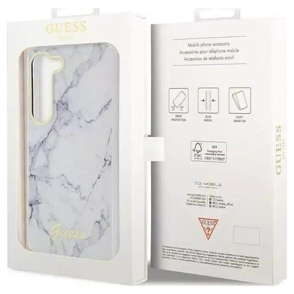 Guess Etui Guess GUHCS23MPCUMAH do Samsung Galaxy S23+ Plus S916 biały/white hardcase Marble