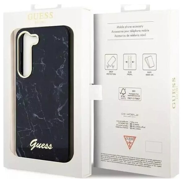 Guess Etui Guess GUHCS23SPCUMAK do Samsung Galaxy S23 S911 czarny/black hardcase Marble