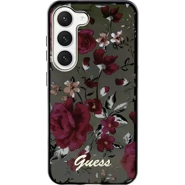 Guess Etui Guess GUHCS23SHCFWSA do Samsung Galaxy S23 zielony/kaki hardcase Flower Collection