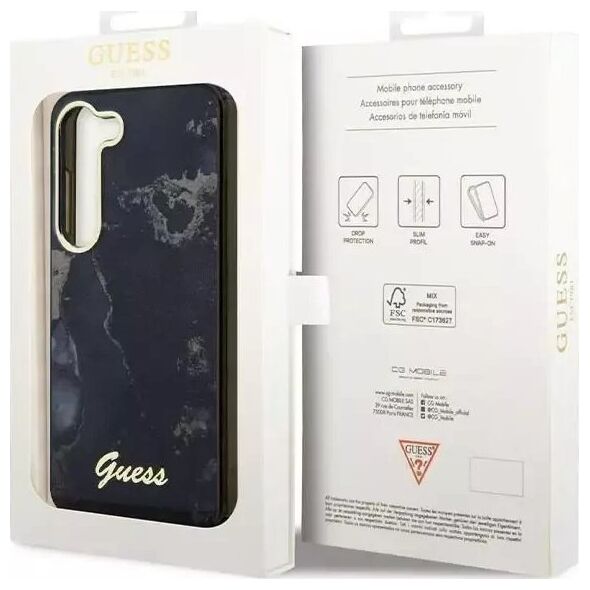 Guess Etui Guess GUHCS23SHTMRSK do Samsung Galaxy S23 S911 czarny/black hardcase Golden Marble Collection