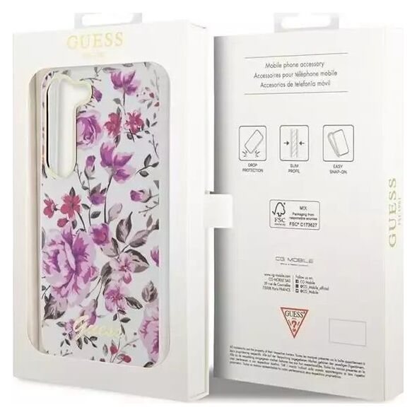 Guess Etui Guess GUHCS23SHCFWST do Samsung Galaxy S23 S911 biały/white hardcase Flower Collection