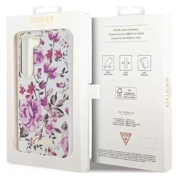 Guess Etui Guess GUHCS23MHCFWST do Samsung Galaxy S23+ Plus S916 biały/white hardcase Flower Collection