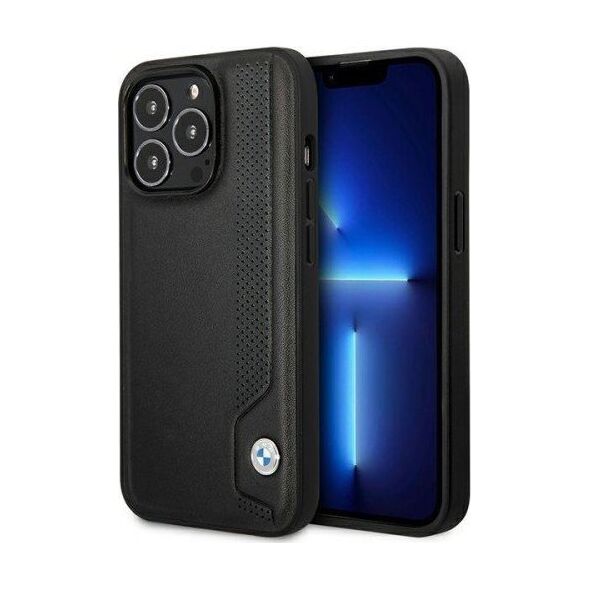 BMW Etui BMW BMHCP14L22RBDK Apple iPhone 14 Pro czarny/black hardcase Leather Blue Dots