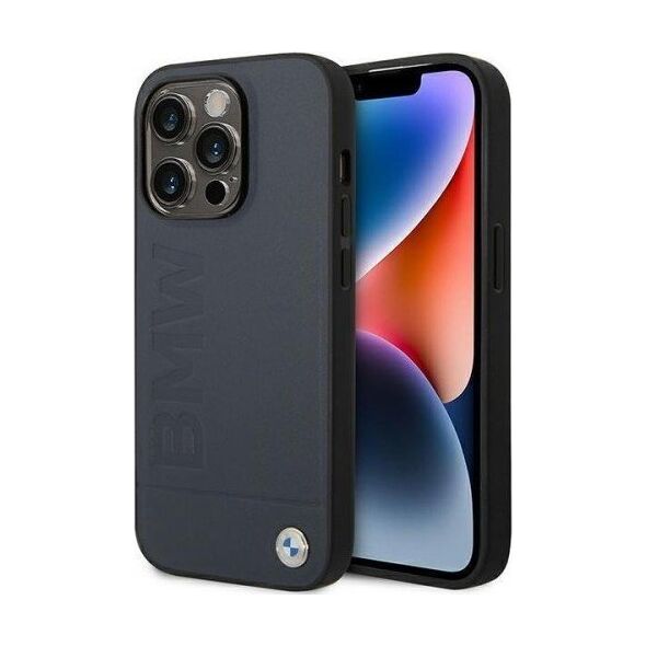 BMW Etui BMW BMHMP14XSLLNA Apple iPhone 14 Pro Max granatowy/navy hardcase Leather Hot Stamp MagSafe
