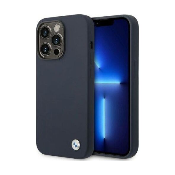 BMW Etui BMW BMHMP14XSILNA Apple iPhone 14 Pro Max granatowy/navy Silicone Metal Logo MagSafe