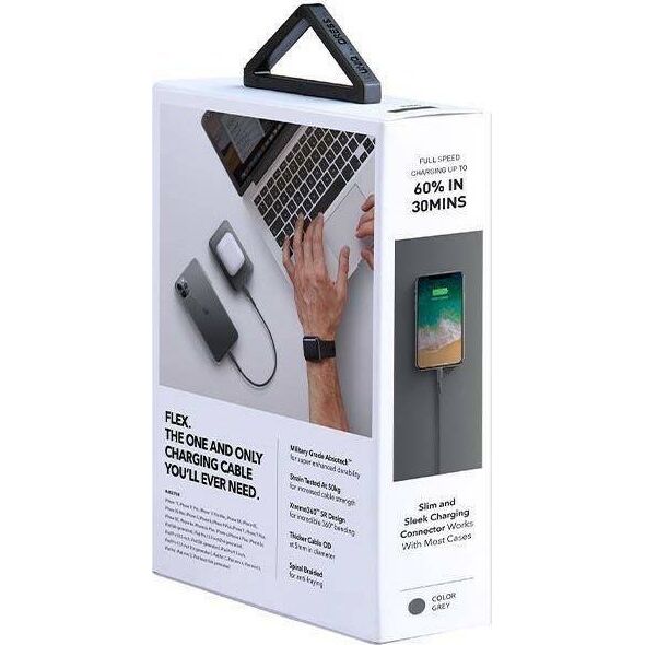 Kabel USB Uniq USB-C - Lightning 0.3 m Szary (UNIQ878)