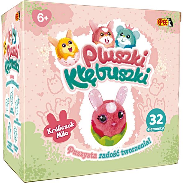 Epee EP Pluszki-Kłębuszki 32 elementów Ciemno-różowy Króliczek Mila 8591945093803