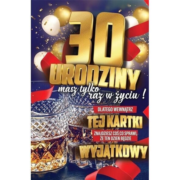 Yeku Karnet Urodzinowy 30 + naklejka