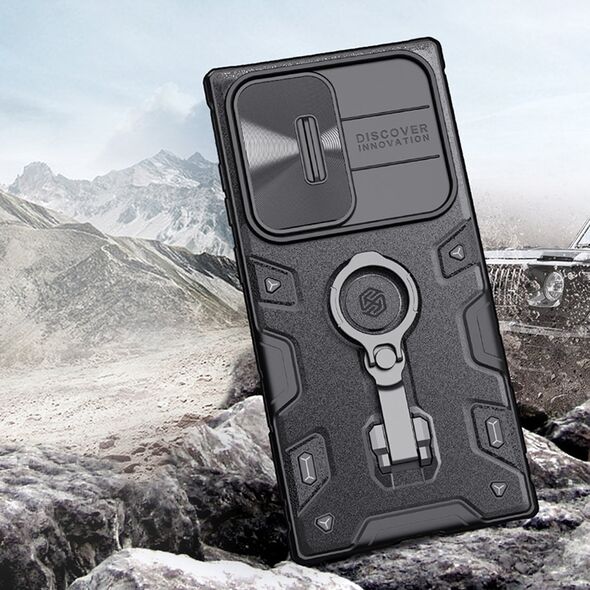 Nillkin Nillkin CamShield Armor Pro Case etui Samsung Galaxy S23 Ultra pancerny pokrowiec z osłoną na aparat ring podstawka czarne