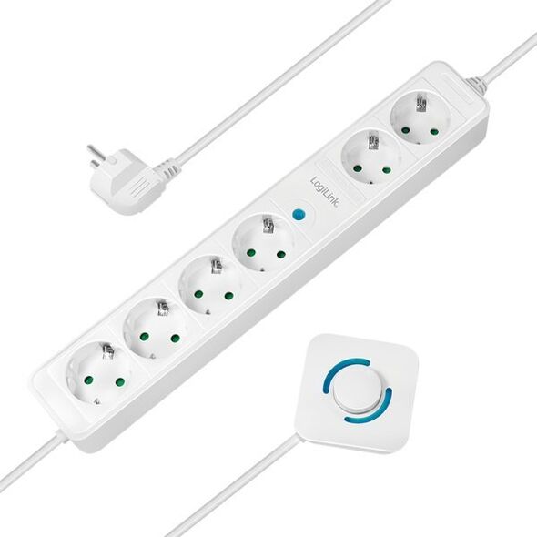Listwa zasilająca LogiLink LogiLink 6 gniazd 1.5m biała