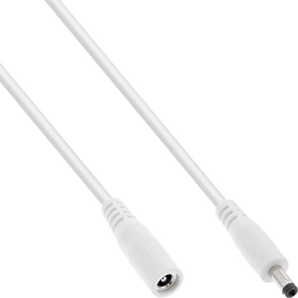 Kabel zasilający InLine InLine® DC extension cable, DC plug male/female 4.0x1.7mm, AWG 18, white, 5m