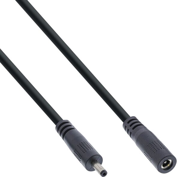 Kabel zasilający InLine InLine® DC extension cable, DC plug male/female 3.5x1.35mm, AWG 18, black, 3m
