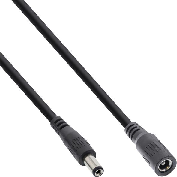 Kabel zasilający InLine InLine® DC extension cable, DC plug male/female 5.5x2.5mm, AWG 18, black, 1m