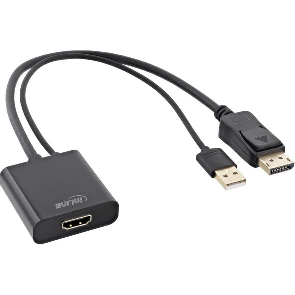 Kabel InLine DisplayPort - HDMI 0.3m czarny (17169P)