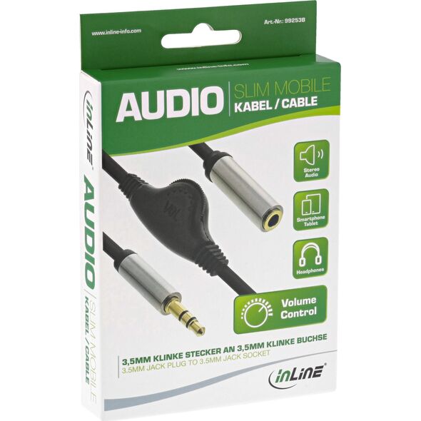 Kabel InLine Jack 3.5mm - Jack 3.5mm 0.25m czarny (99253B)