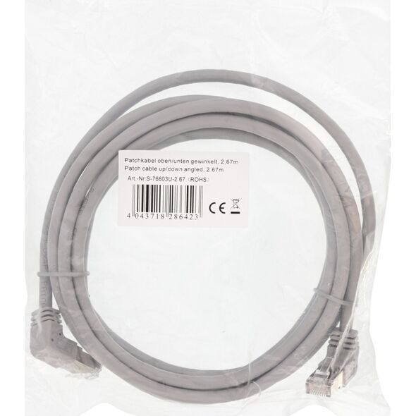 InLine InLine® Patch cable up/down angled, S/FTP (PiMf), Cat.6, 250MHz, PVC, copper, grey, 2.67m