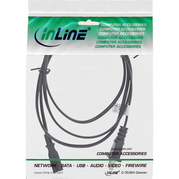Kabel zasilający InLine InLine® power cable China plug to Euro8 IEC-C7, black, 1.8m