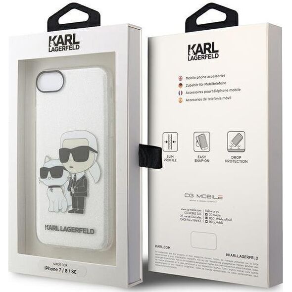 Karl Lagerfeld Etui Karl Lagerfeld KLHCI8HNKCTGT Apple iPhone SE 2022/SE 2020/8/7 transparent hardcase Gliter Karl&Choupette